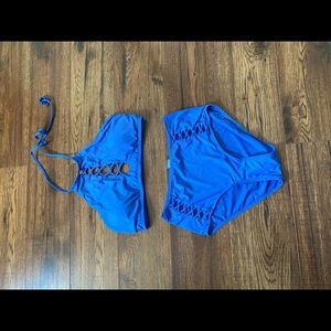 Women’s royal blue 2 piece bathing suit